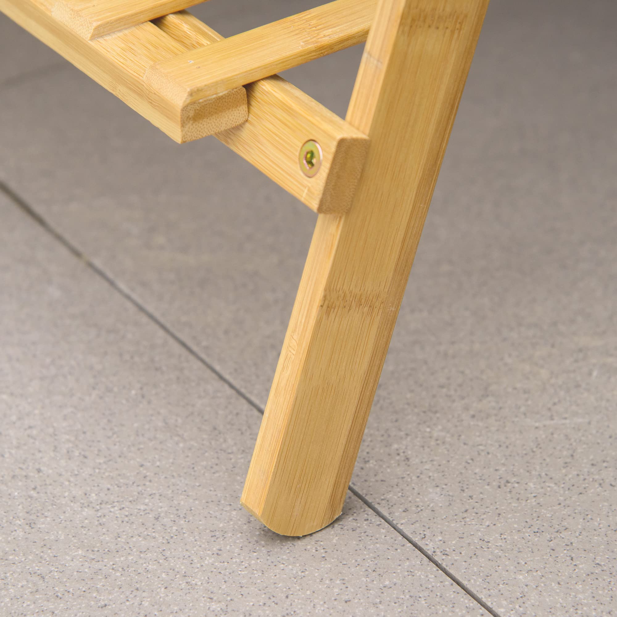 Outsunny Blumentreppe Einstellbare Hängehöhe Natur 100 x 40 x 143 cm | Aus Holz, Pflanzenständer, Leiterregal, Blumenständer, Hängende Bamboo, Innen Draußen