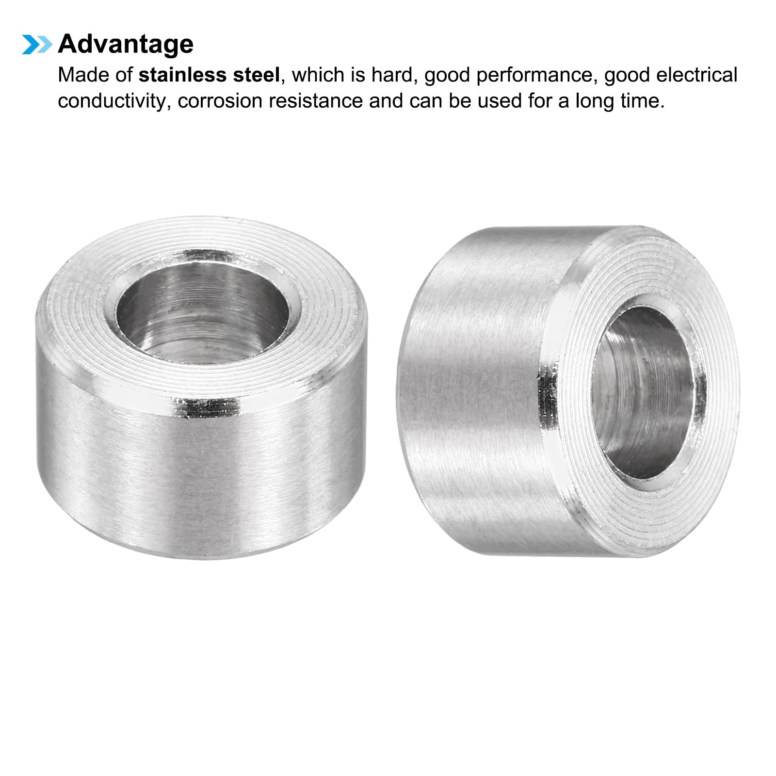 PATIKIL M5 Stainless Steel Spacers, 12Pcs Metal Spacer 5mm ID x 10mm OD x 6mm L Screw Standoff for 1/32" or M5 Screw - Image 4