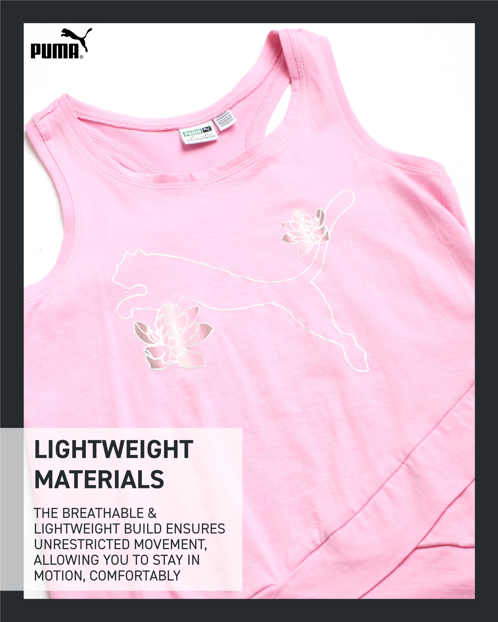 PUMA Conjunto de pantalones cortos activos para niñas, camiseta sin mangas de rendimiento de 2 piezas y pantalones cortos de gimnasio, bonito atuendo atlético de verano para niñas (S-L)