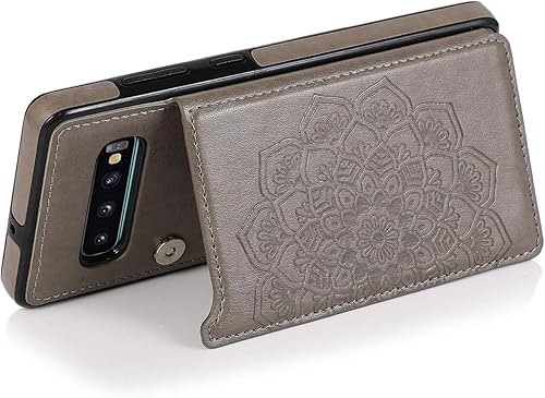 Miniatura 3 de Asuwish Funda compatible con Samsung Galaxy S10 y protector de pantalla de vidrio templado, accesorios para tarjetero, ranura para soporte, cartera