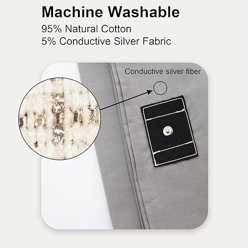 Miniatura 7 de Sábanas de tierra para cama, sábana encimera con fibra plateada y algodón para un mejor sueño (gris, cuna de 27 x 52 pulgadas)