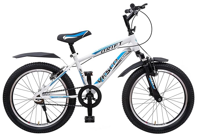 Vesco Drift 20 Inch 20T Kids Bike-12 Frame, 85% Assembled White, Ideal for 6 to 8 Years Unisex