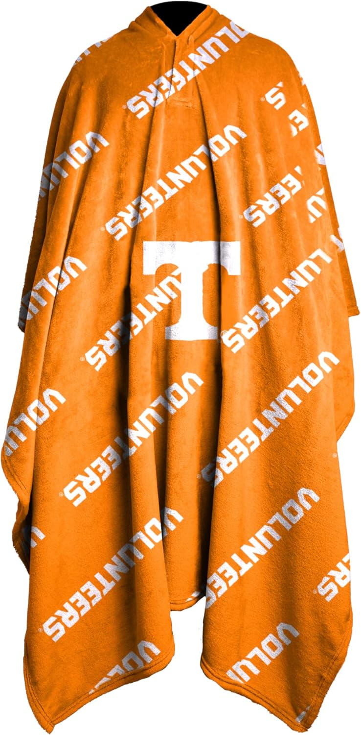 Logo Brands NCAA Wearable Throw Blanket – Oversized Plush Fleece Wrap with Front Pocket |Cozy Game Day & Stadium Cover-Up