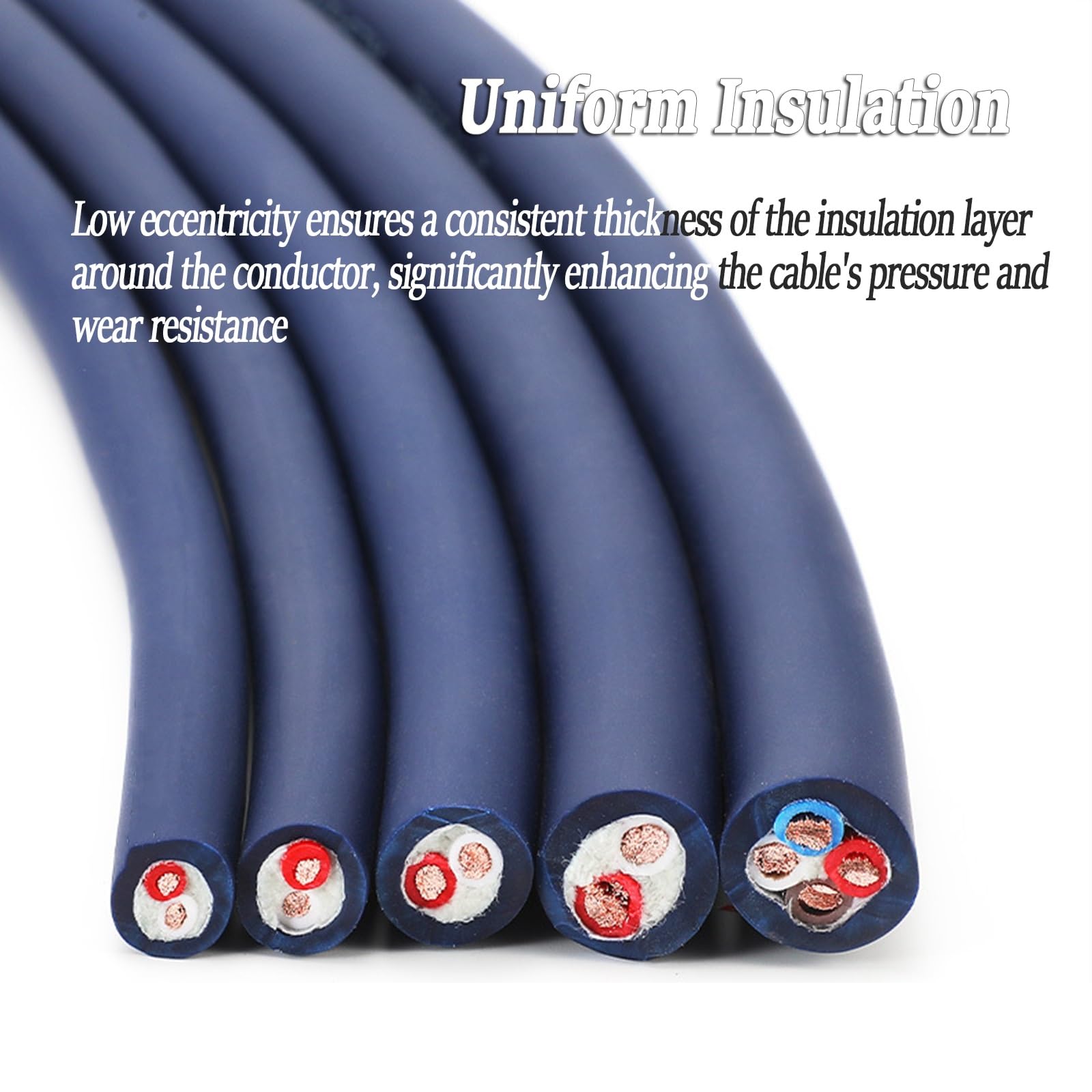 Cable De Altavoz Profesional De 2/4/6/8 Conductores, 10/12/14/16 AWG 4N OFC, Cable De Audio HiFi Con Revestimiento Flexible De PVC For Audio De Estudio, Escenario Y Hogar(100ft,2C-14A)