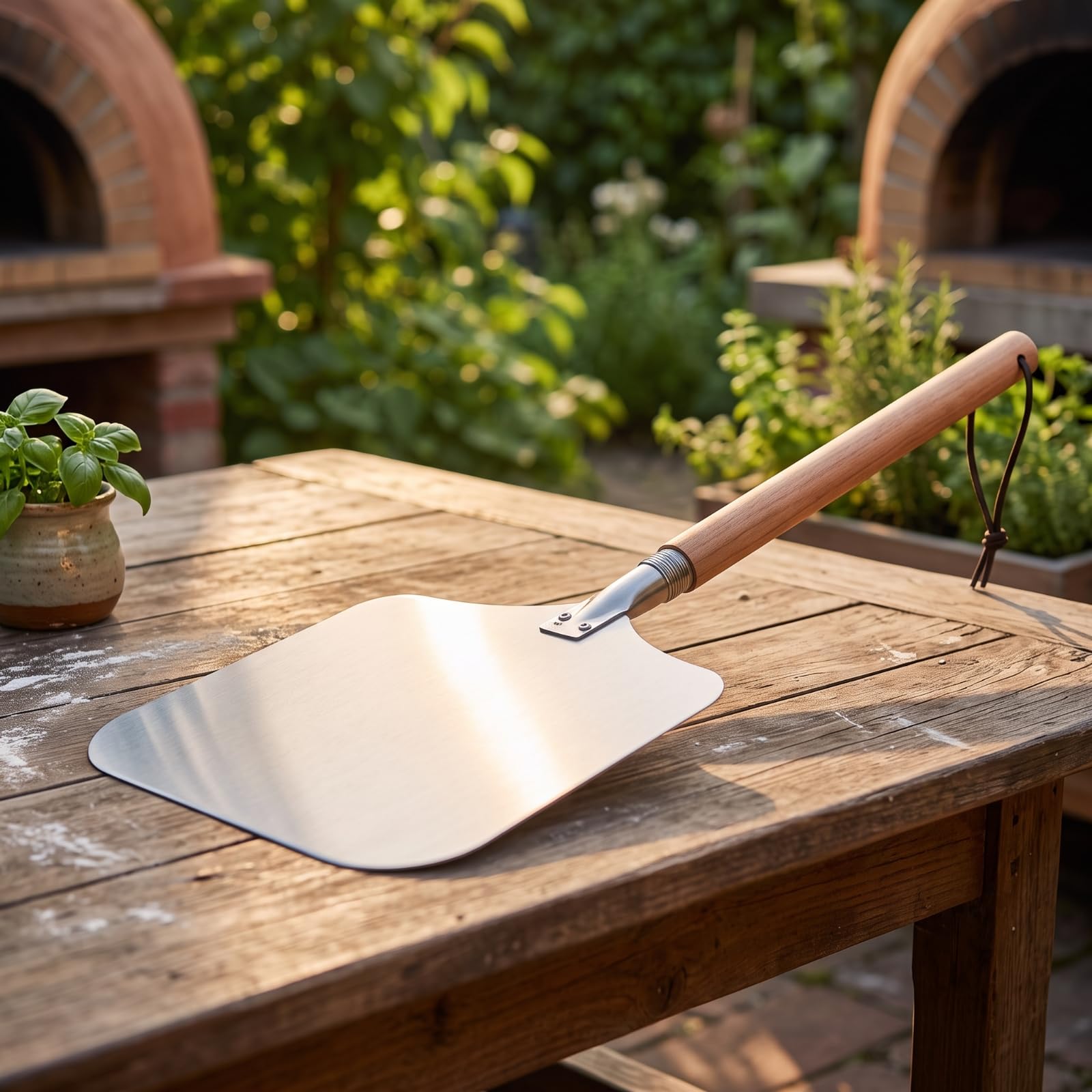 Gralara Pala per Pizza Pizza Quadrata Utensile Salvaspazio per Pizzaioli Amatoriali, Forno Domestico, 14 16 Pollici Lunghezza Totale 138cm