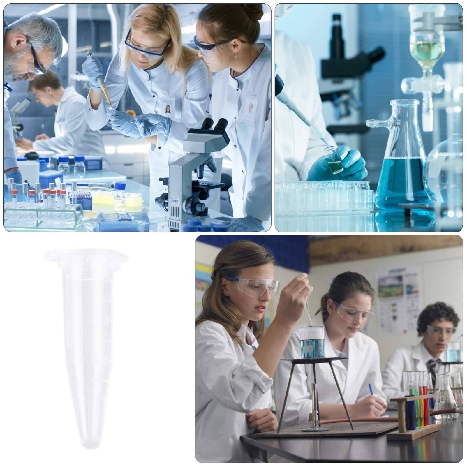 1000 Piezas Tubo Centrífugo Tubo De Centrífuga Con Tapa a Presión Tubos De Ensayo De Laboratorio Tubo De Ensayo De Centrífuga De Plástico Con Cubierta El Plastico Botón