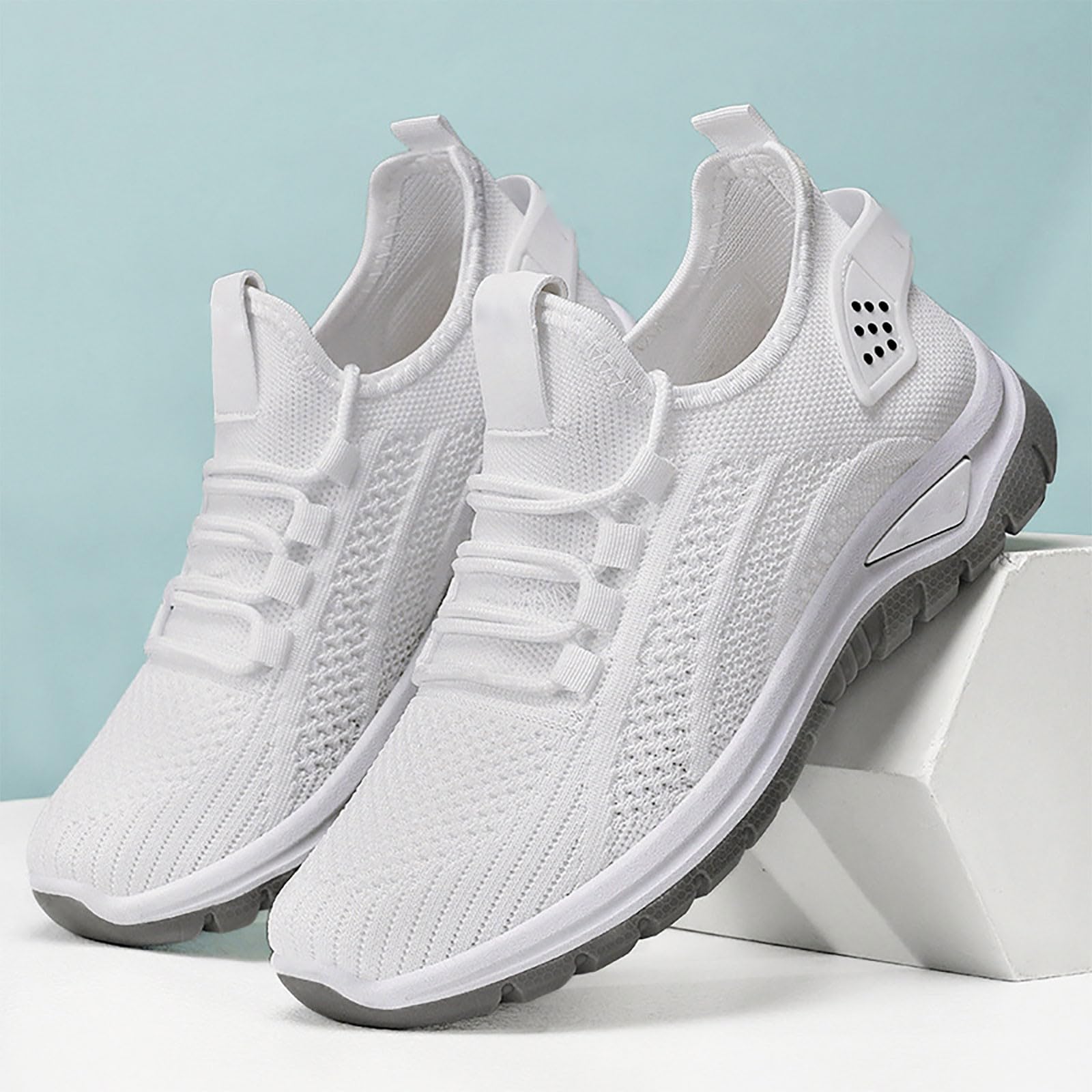 HOOUDO Zapatillas Caminar Mujer,Zapatillas Casual Mujer Deportivas Sin Cordones Malla Transpirable Slip-on Non Slip Ligero Zapatos para Pasear Caminar Correr Andar