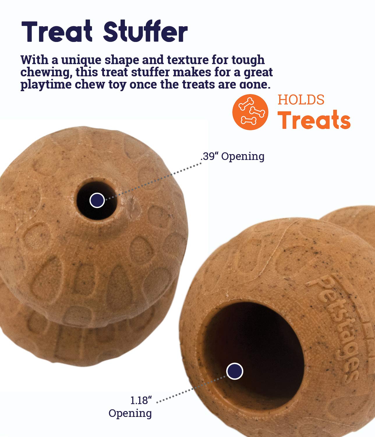 Outward Hound Peanut Stuffer Dog Toy | Interactive Treat Dispensing Puzzle Toy | Durable Nylon Chew Perfect for Peanut Butter & Dog Snacks – Brown, Medium