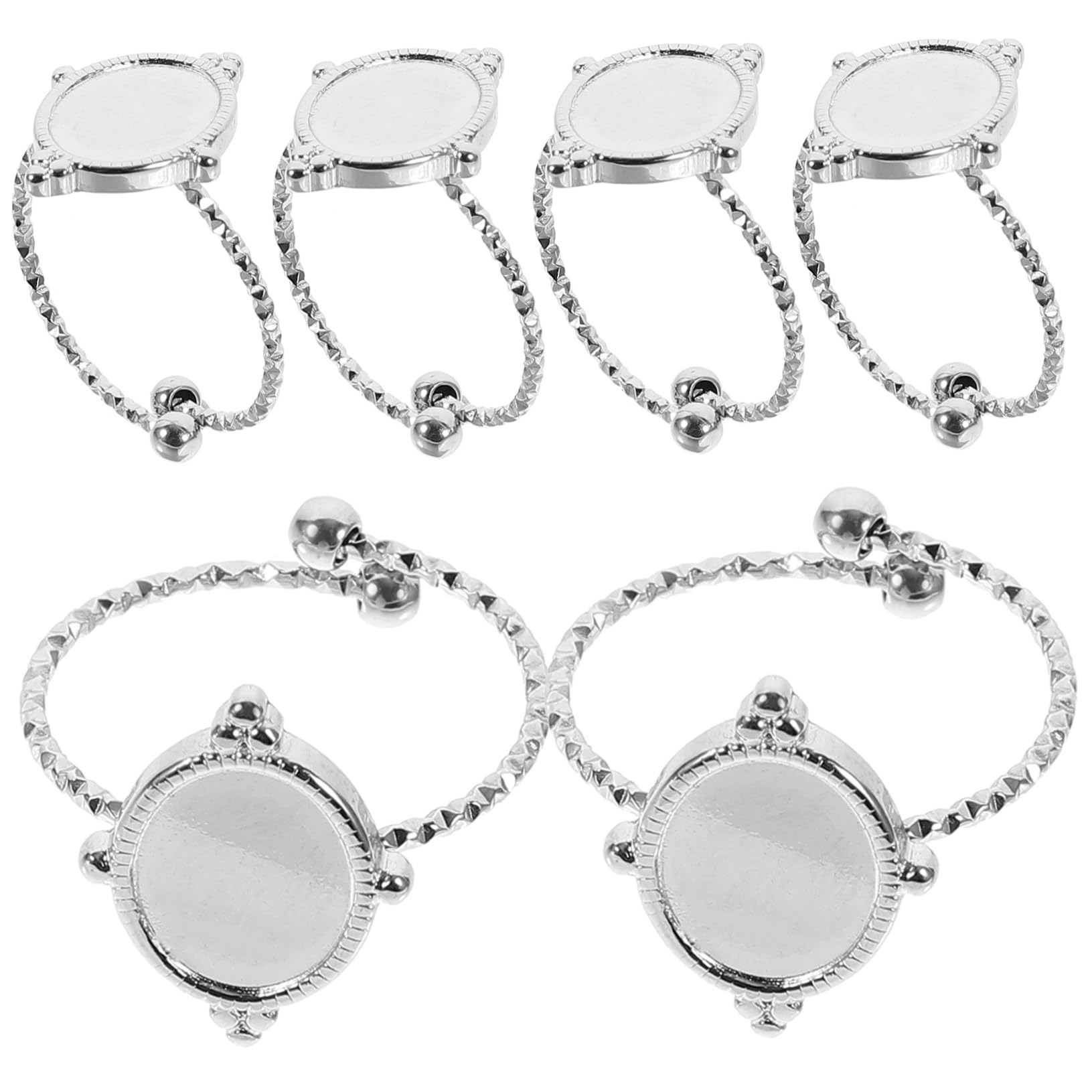 SHINEOFI 30pièces Supports De Bague Ajustables Inoxydable Pour Bases De Bague Vides Pour Création De Bijoux Accessoires De Bijoux Faits Maison