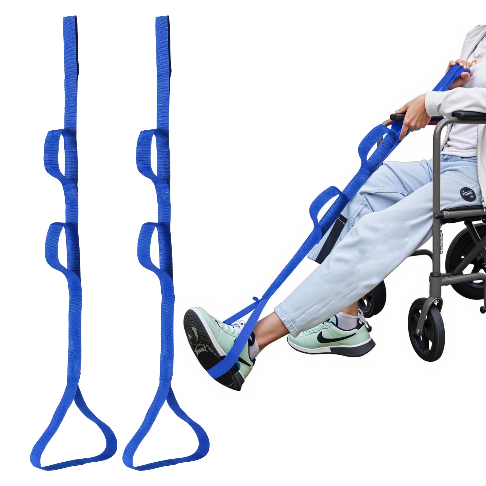 2 Pack 46 Inch Leg Lifter for After Hip &amp; Knee Surgery, Perfect for Elderly, Post Hip/Knee Surgery, Multi-Loop Strap, Leg Lifters Getting Legs in and Out of Bed, Car, Couch, Wheelchair