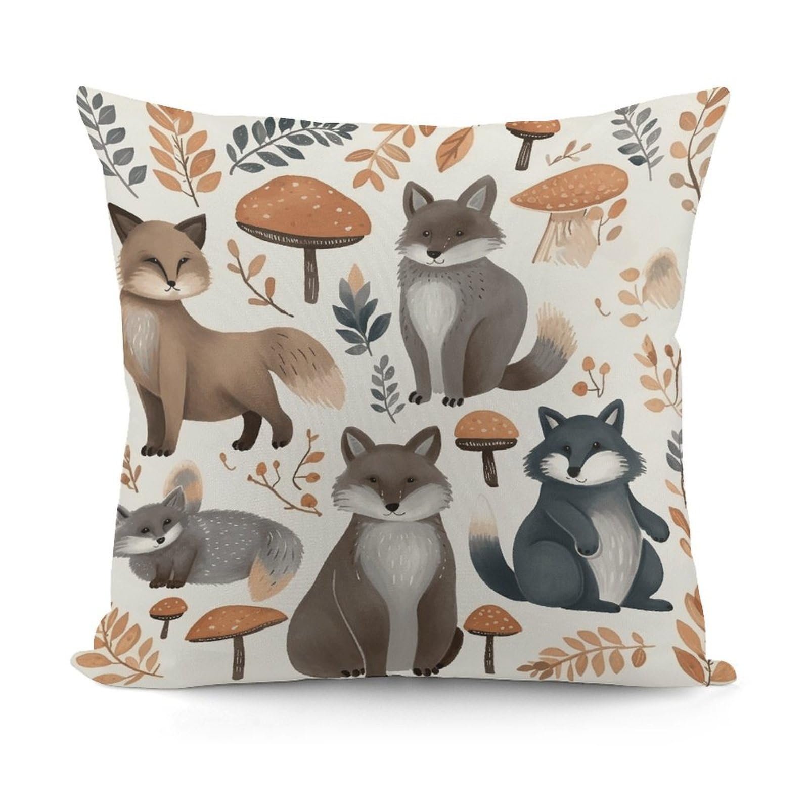 VstaDank Decorative Woodland Raccoon Animals Throw Pillow Covers Luxury Soft Pillowcases Fluffy Plush Accent Pillow Cases Personalized Square Lumbar Pillows Shells for All Seasons 18" X 18"