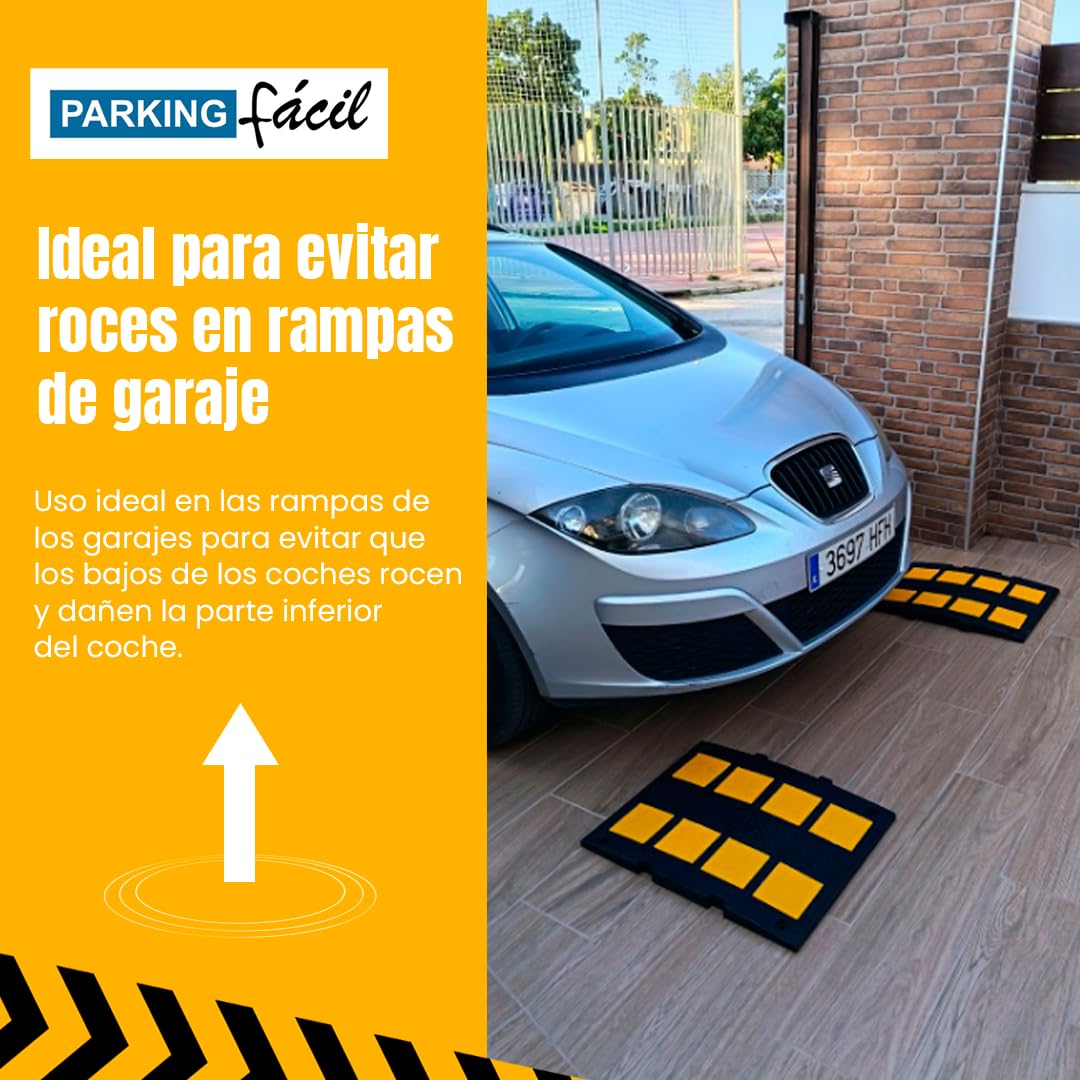 PARKING FACIL Banda Reductora de Velocidad Vial | Badenes Prefabricados para Garajes, Aparcamientos, Viales y Almacenes | Cumple Normativa | Resistente, Duradero | 2 Unidades 3 x 60 x 50 cm