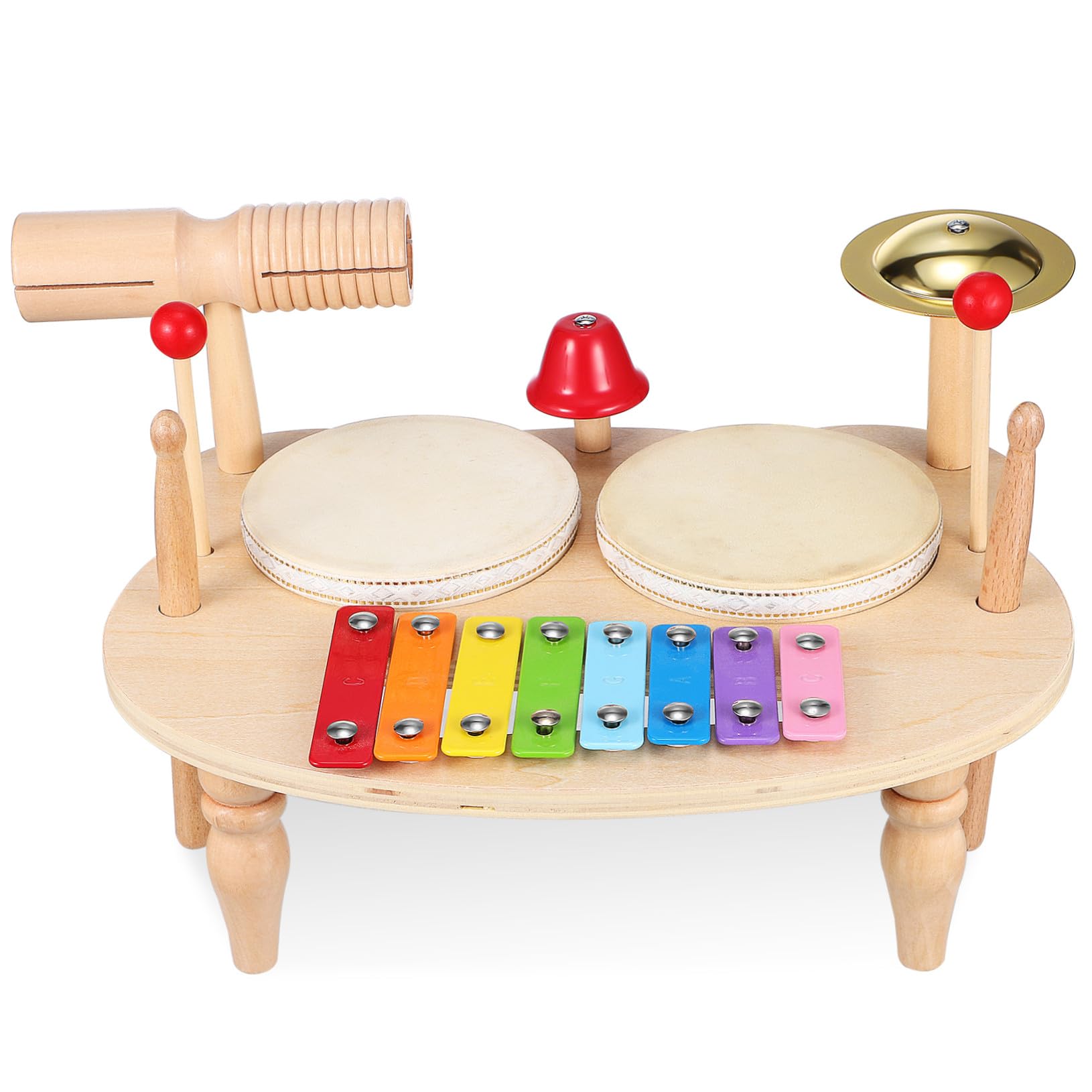 Xilófono de Madera Pequeño para Instrumentos de Percusión Infantil | Kit Musical Colorido, Sonido Claro y Efectos Ricos, Obsequio para Pequeño, Mazos de Madera Incluidos