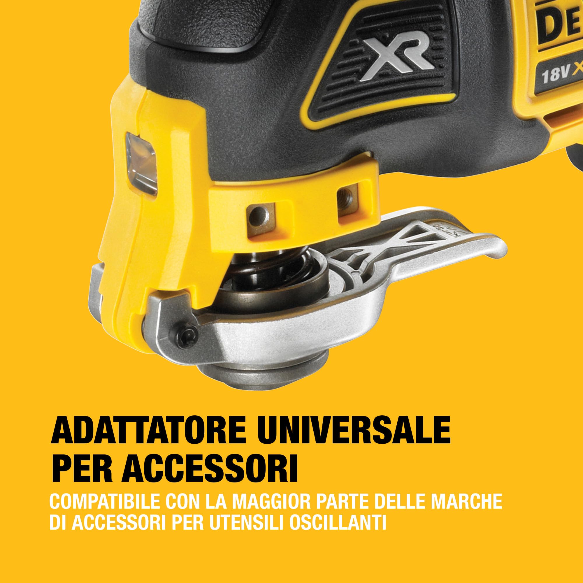DEWALT 18V XR Utensile Multifunzione Oscillante Senza Spazzole, Unità Singola, DCS355N-XJ