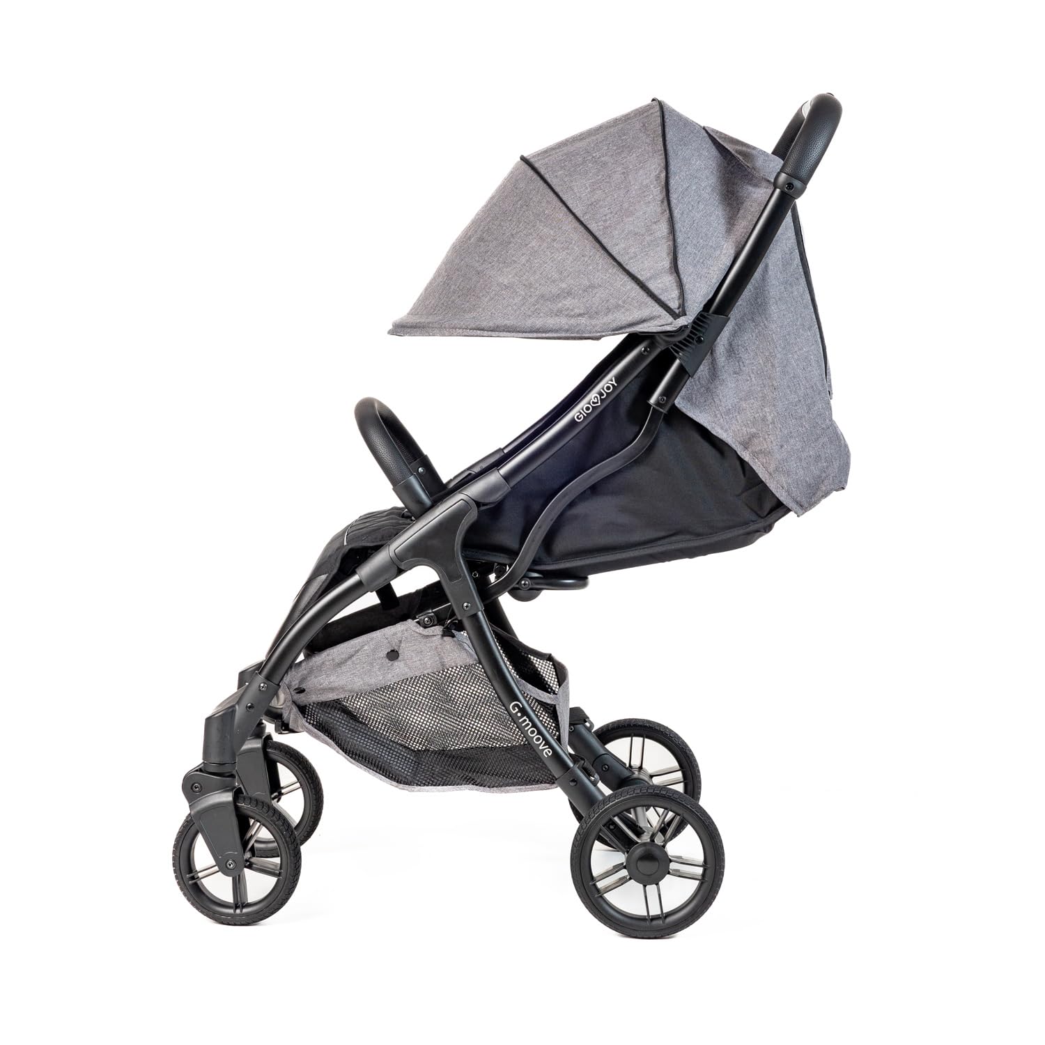 Passeggino Leggero 0-22 kg G-Moove, Telaio Nero, Tessuto Grigio