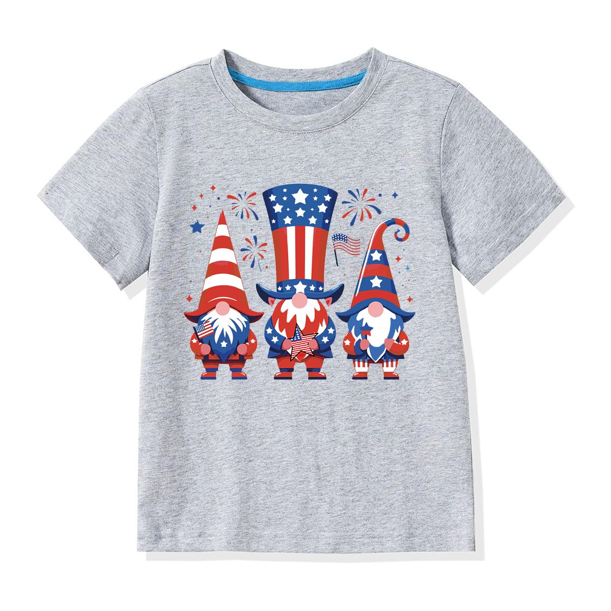 Kid 4th of July T-Shirts Boys Girls American Flag Shirt Patriotic Top Short Sleeve Tees 4-12 Years
