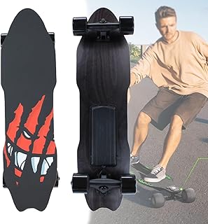 Elektrisches Skateboard mit Fernbedienung, wasserdichtes Longboard-Skateboard, 7-lagiges Ahornholz, 15 km Reichweite, 25 km/h Höchstgeschwindigkeit, Pendler-Longboard für Anfänger A