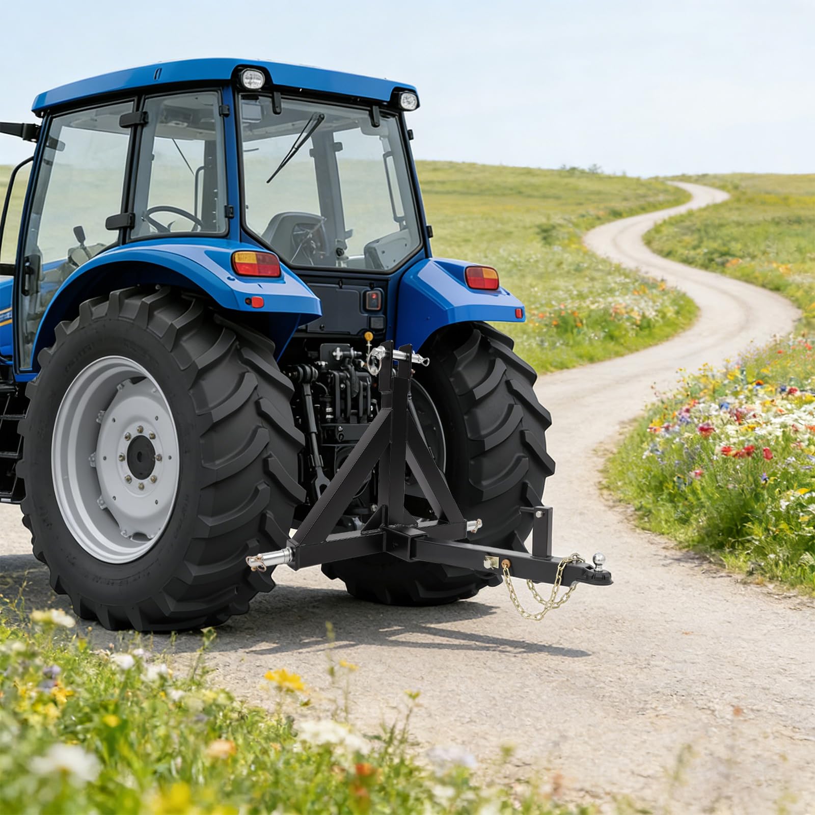 3-Punkt-Anhängerkupplung, Zugkupplungsadapter für Traktor, Dreipunkt Anhängerkupplung mit 2 Zoll Empfänger, Ackerschiene Rasentraktor Abschleppstange für Landwirtschaft Industrie BAU