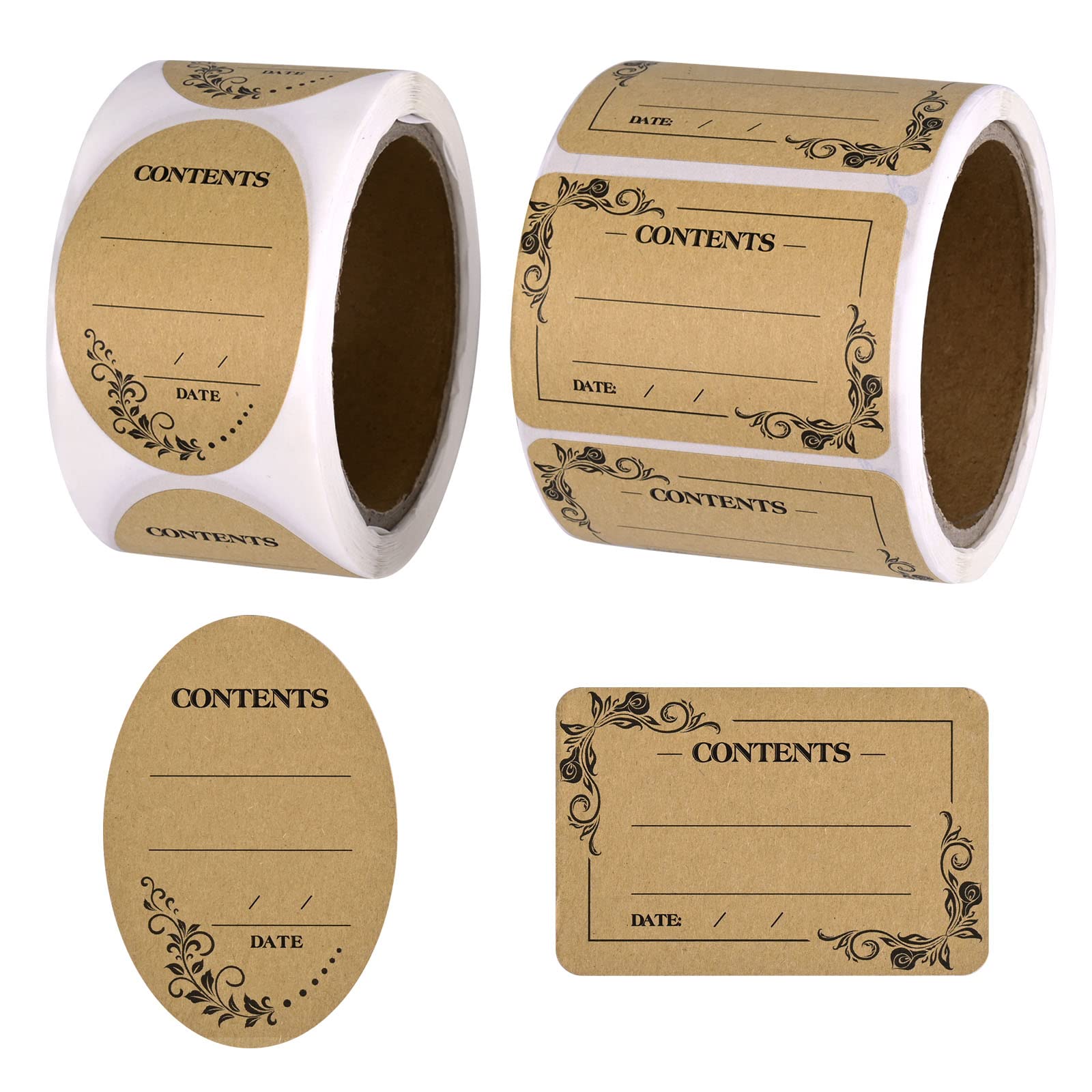 YUN-YNS 200 PCS 2x3 Inch YUN-YNS Kraft Label Stickers, Gift Tag Stickers, Holiday Gift Stickers, Self Adhesive Handmade Labels