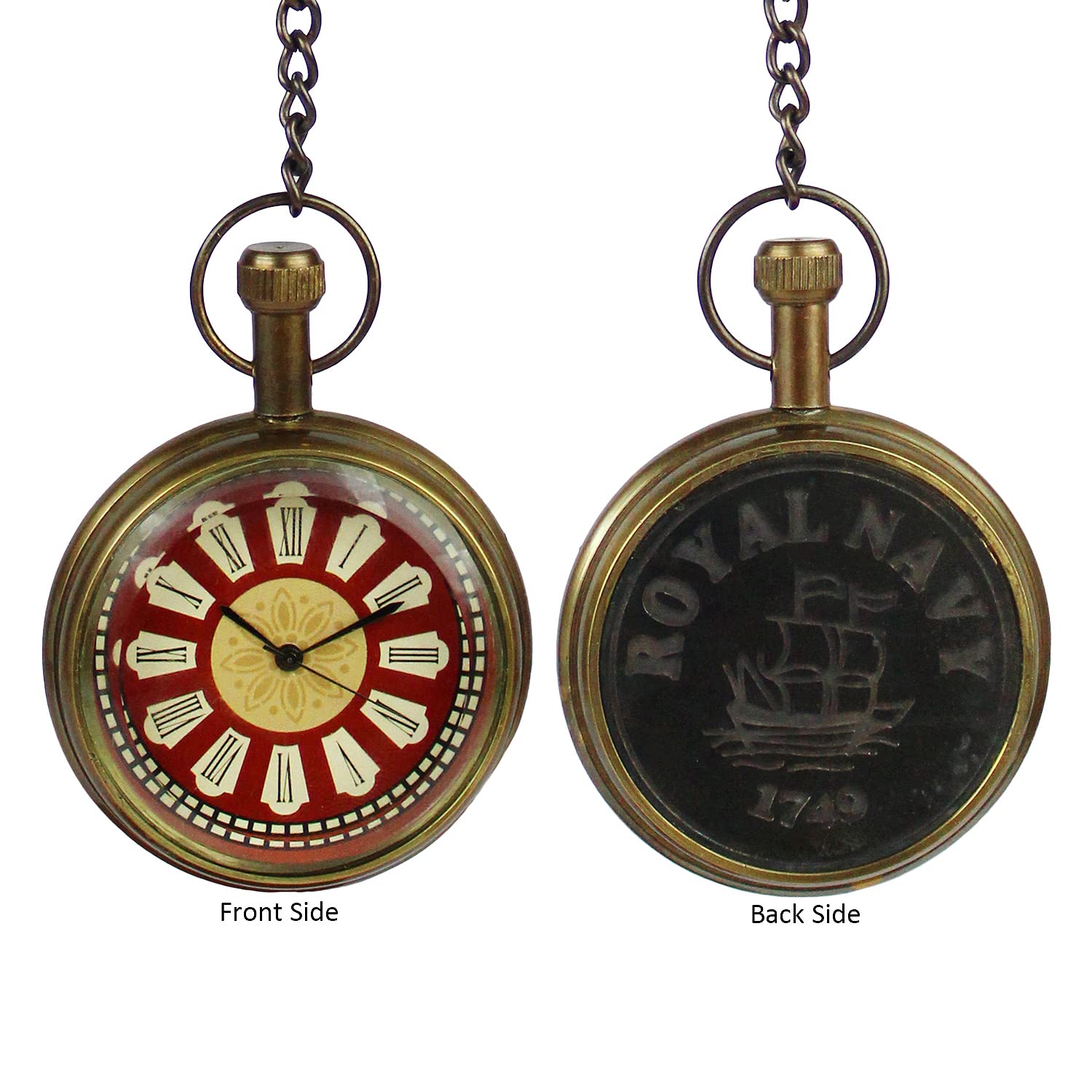 Artvarko Reloj de bolsillo de latón antiguo hecho a mano con caja de madera, reloj Gandhi para hombres, mujeres y niños, regalos de valantina para parejas amorosas., Oro envejecido, Standard, Antiguo