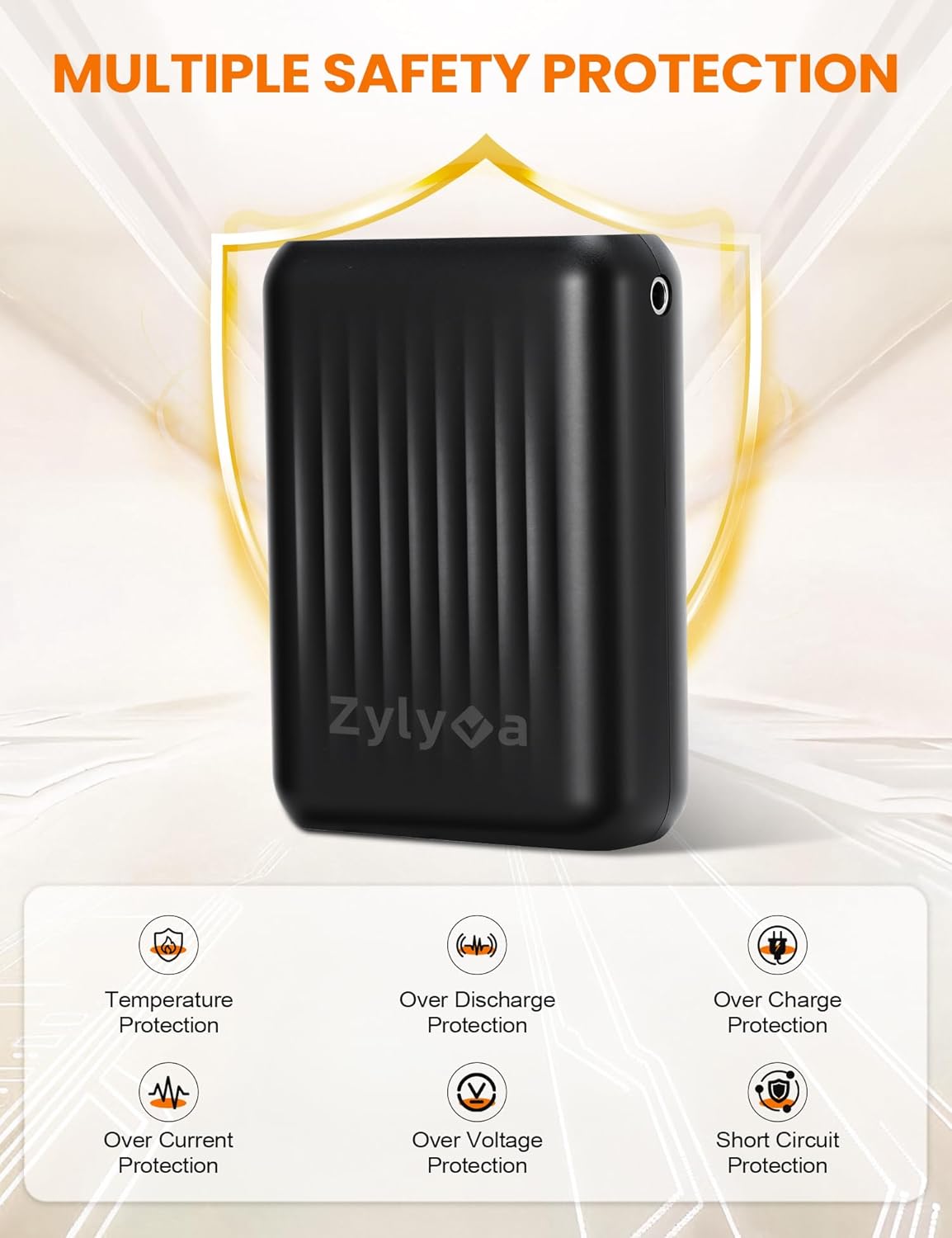 Heated Vest Battery Pack Replacement 18400mAh – 7.4V/5V Power Bank with LED Display, Only for 7.4V Heated Apparel with DC 4.0mm Plug, Not for 12V Gear