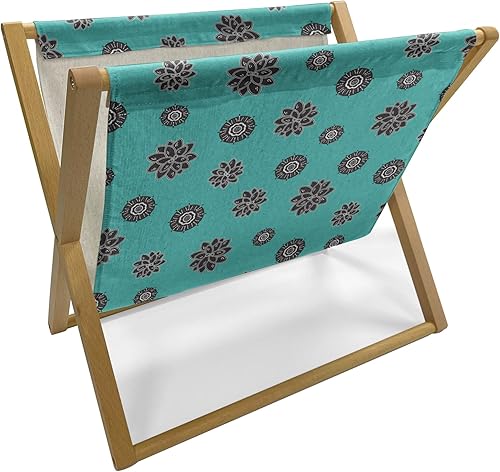 Miniatura 13 de Ambesonne Synthwave Magazine and Book Holder, Purple Toned Gradient with Futuristic Cubic Geometric Forms, Decorative Floor Rack Organizer for