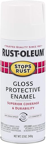 Rust-Oleum 7792830-2PK Stops Rust Esmalte Pintura en aerosol, paquete de 2, blanco brillante, 2 piezas