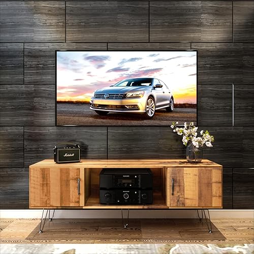 JOYSOURCE Mid-Century Modern TV Stand for 65 Inch TV Wood Entertainment Center TV Stand with Large Storage Gaming Media Console Rustic TV Stand for Living Room Bedroom, Rustic Brown
