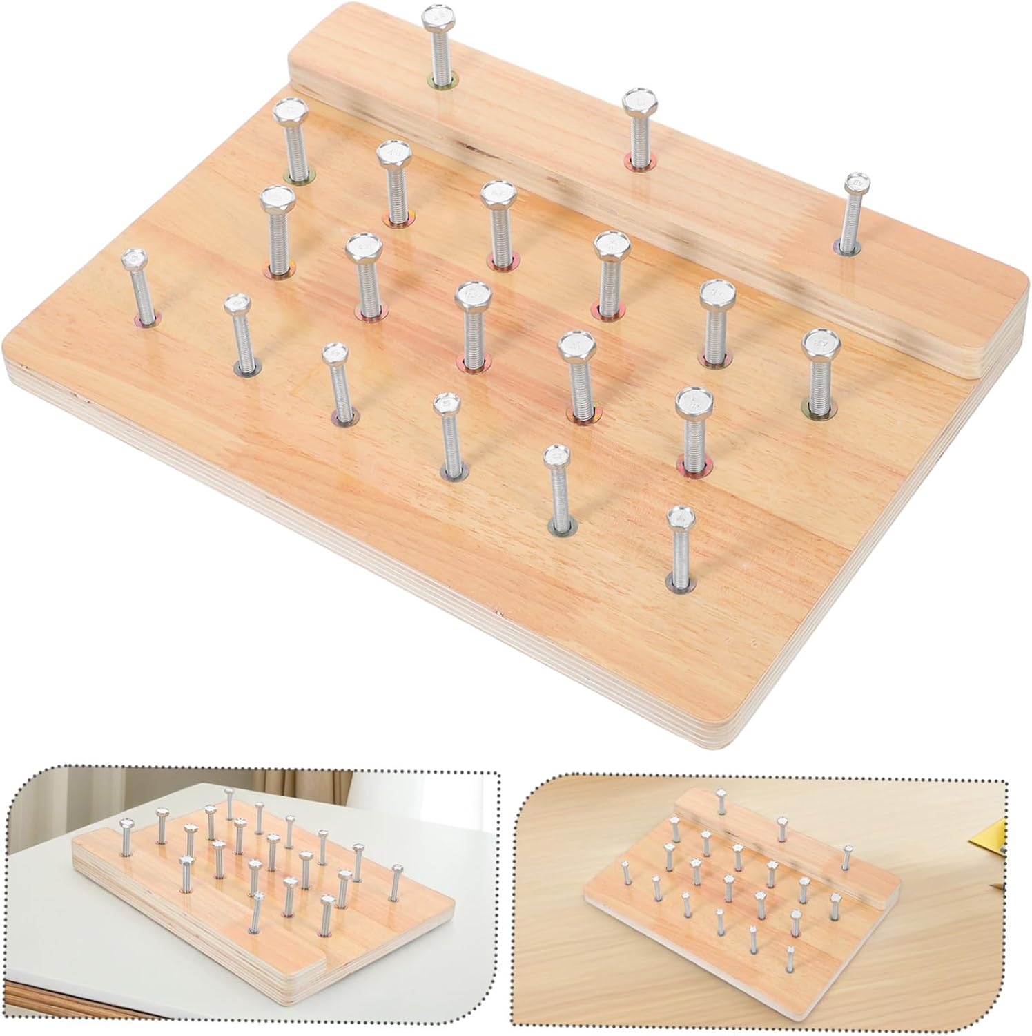 Toddmomy Wooden Finger Rehabilitation Training Pegboard for Hand-Eye Coordination Fine Motor Skills Development and Finger Strengthening for Therapy and Rehabilitation Exercises