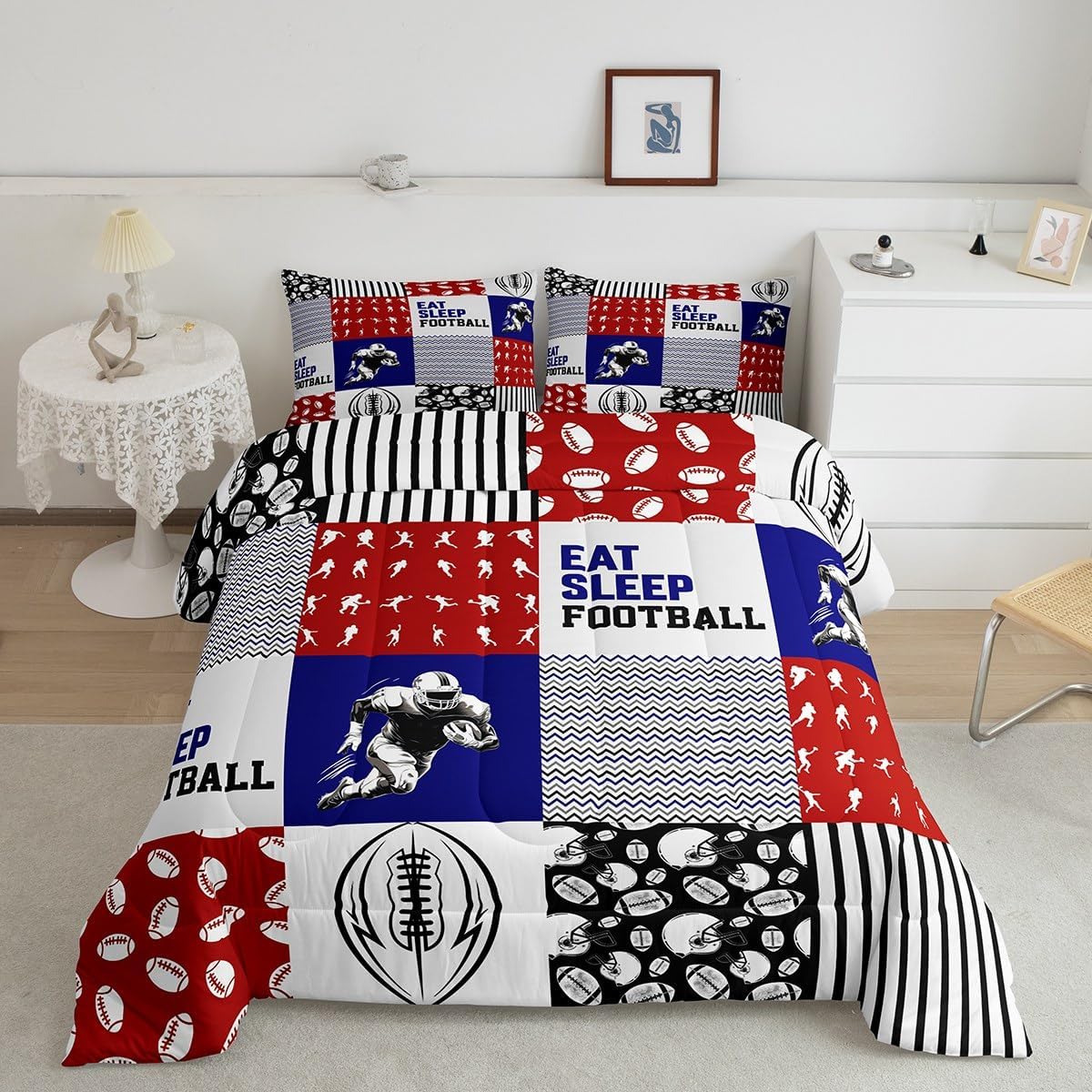 Erosebridal Football Bedding - Full Size Comforter Set,
