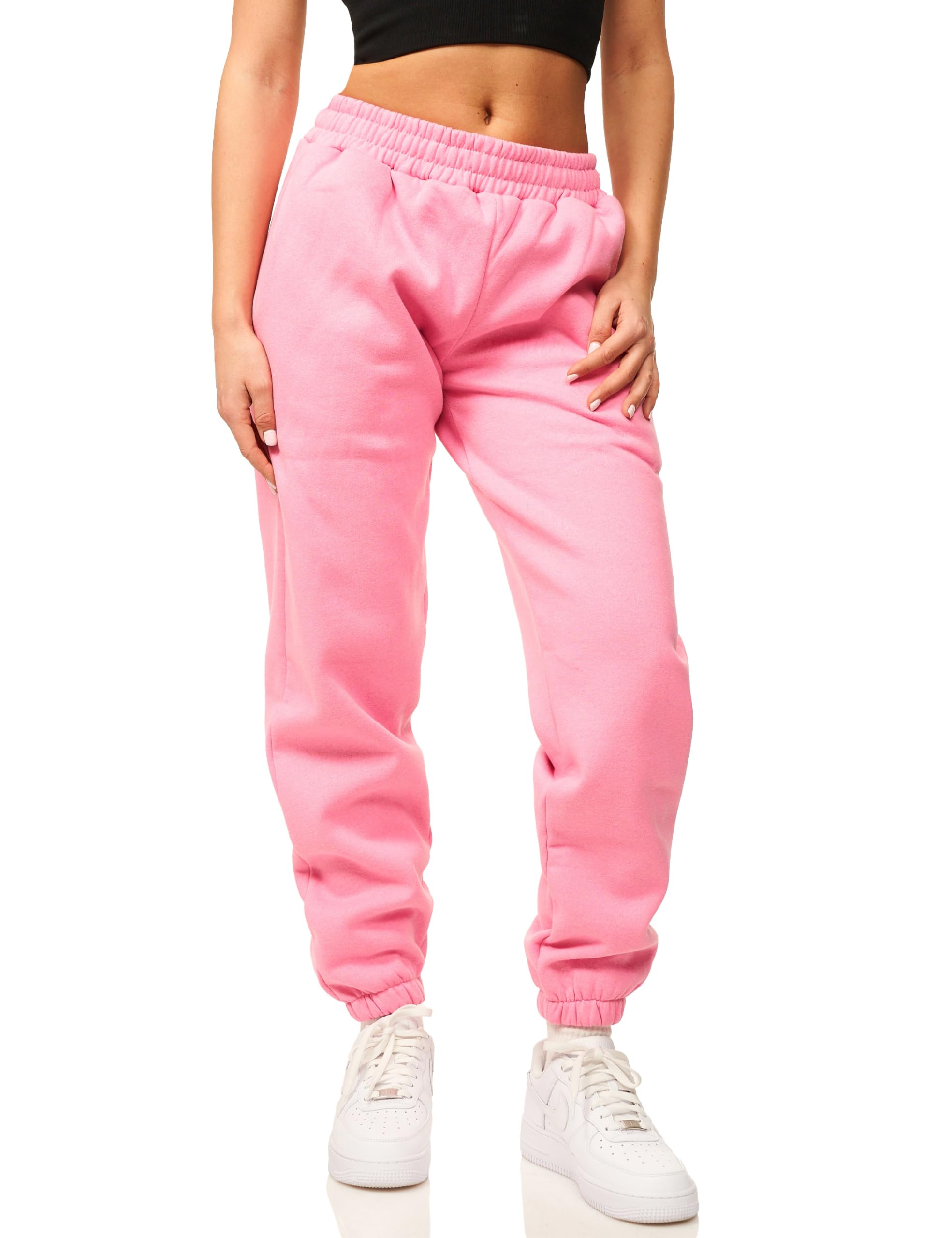 DAILY COTTON Damen Jogginghose aus Baumwolle - Sporthose im Straight-Fit mit Bündchen - Lange Sweatpants Trainingshose - Freizeithose für Frauen