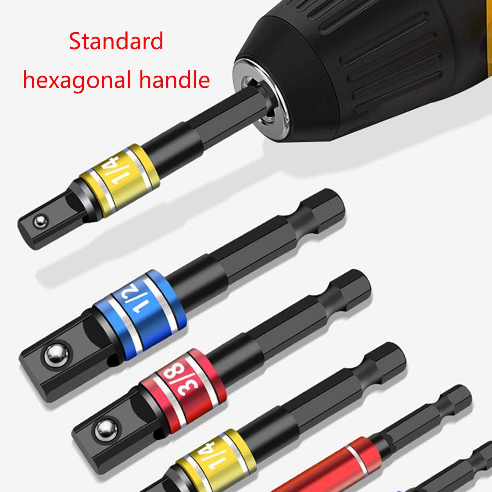 2 Adaptadores De Destornillador De Impacto 1/2″ A 1/4″ – Acero Al Carbono, Antideslizantes Y De Alta Dureza