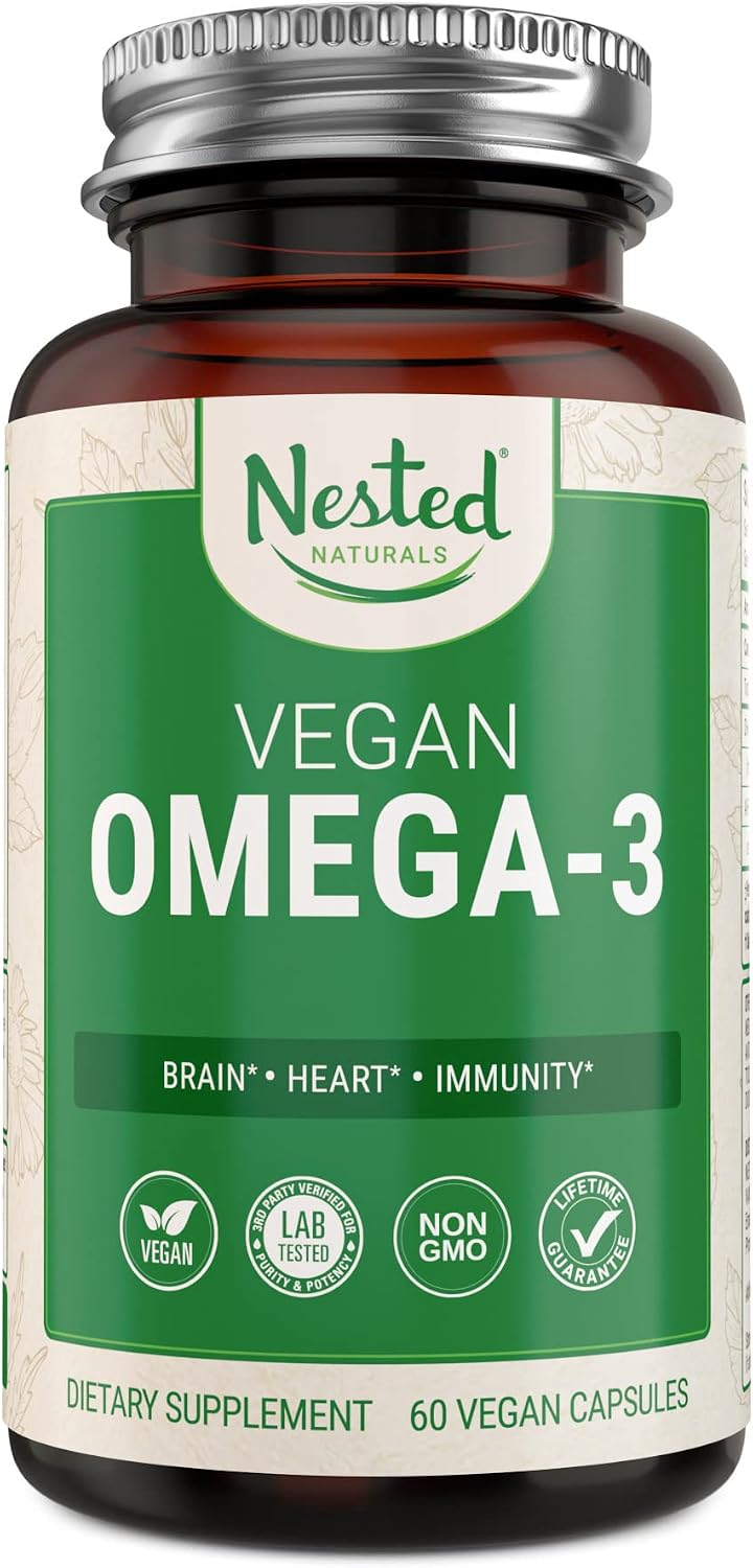 Vegan Omega-3 DHA Supplement | Plant Based Omega 3+6 Fatty Acids | More  Absorbable, Improved Formula | Supports Heart, Brain, Joint Health | Fish  Oil Alternative - No Fishy Burps : Health \u0026 Household