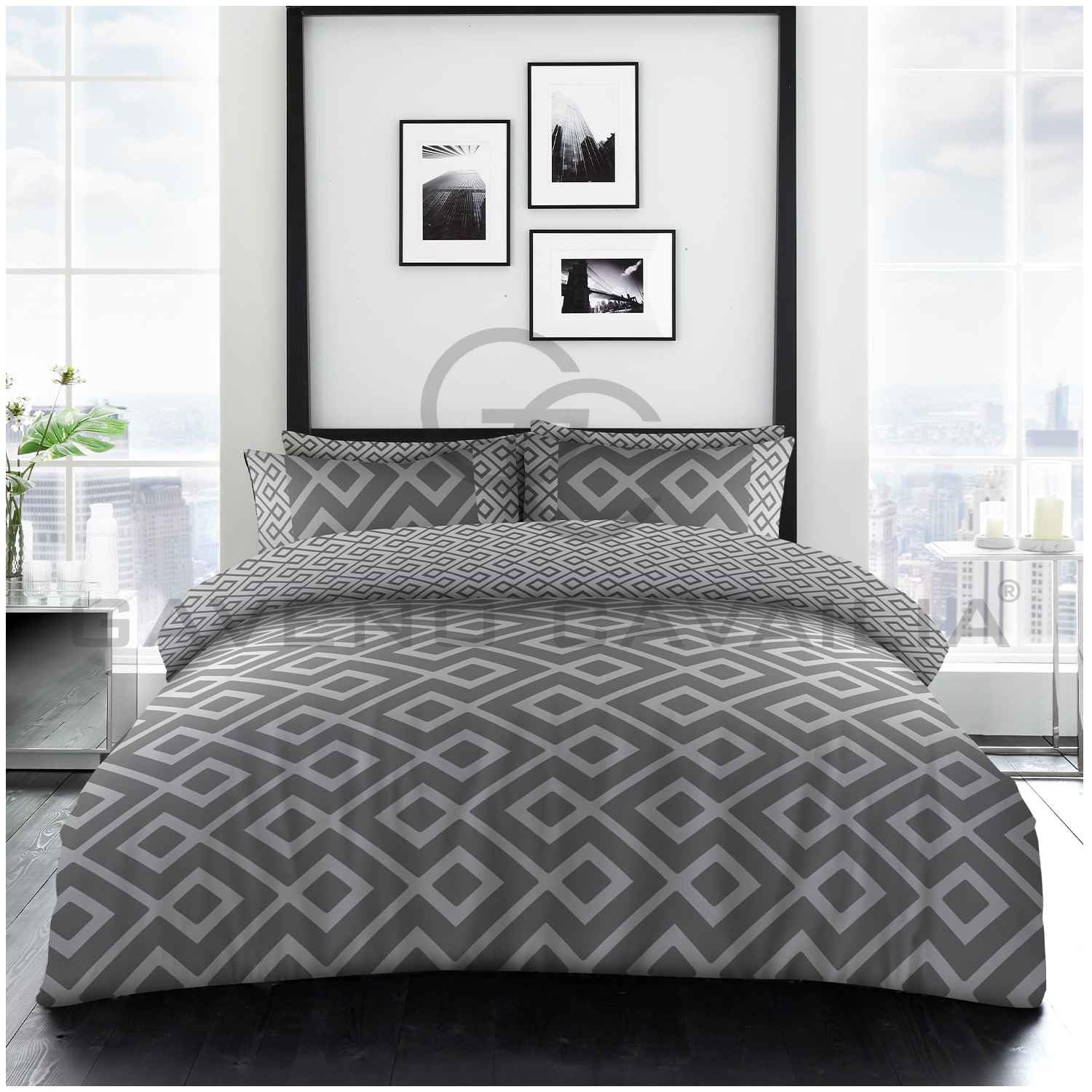 GC GAVENO CAVAILIA Complete Bed Set Double Duvet Cover With Fitted Sheet, 4 Piece Bedding Set - Image 6