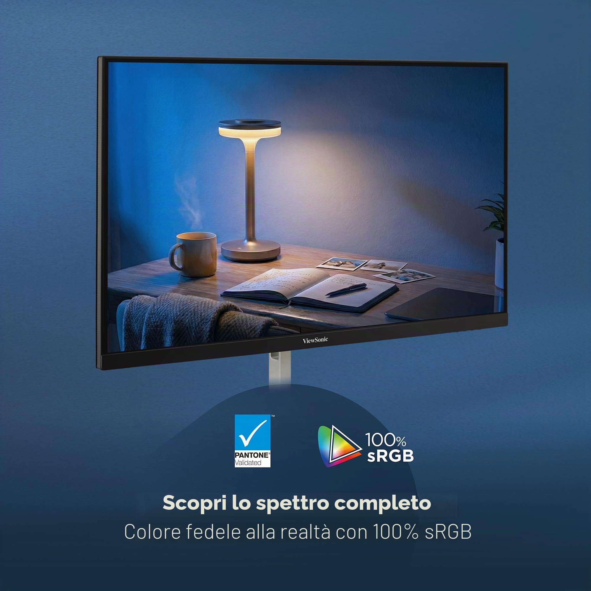 ViewSonic ColorPro VP2766-2K Monitor 27" 2K QHD, convalida Pantone, Delta E<2, 100% sRGB, 90W USB-C, 120Hz, Monitor creativo per progettazione grafica e editing video, ergonomico, TUV Flicker Free