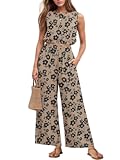Two Piece Sets for Women Sleeveless Crop Top Wide Leg Pants Sweat Set for Women Tracksuits 2025 Summer