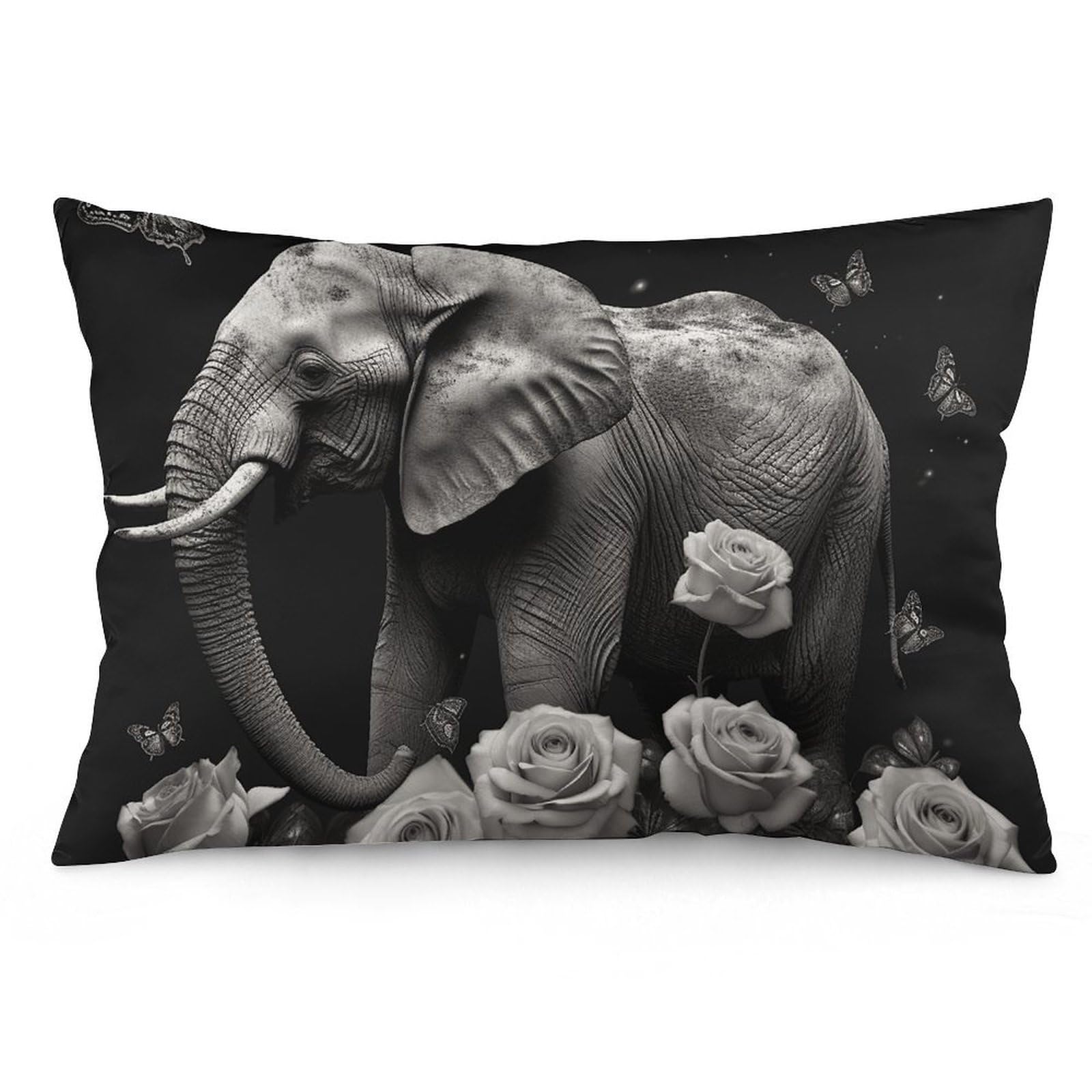 NTVOWPZO 2 Pack Decoration Throw Pillow Covers 16 "x24 Pillowcases Covers Elephant and Butterfly Pillowcases Modern Farmhouse Home Decor Sofa Cushions Covers for Couch Bed Living Room