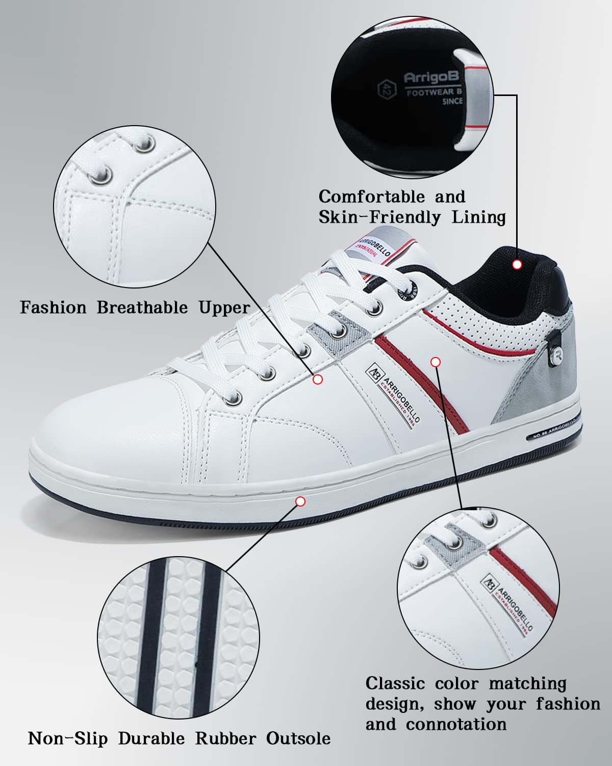 ARRIGO BELLO Sneakers Uomo Scarpe Casual Ginnastica Passeggio Correre Camminata Trekking Palestra Comode Viaggio Street Dance Taglia 41-46