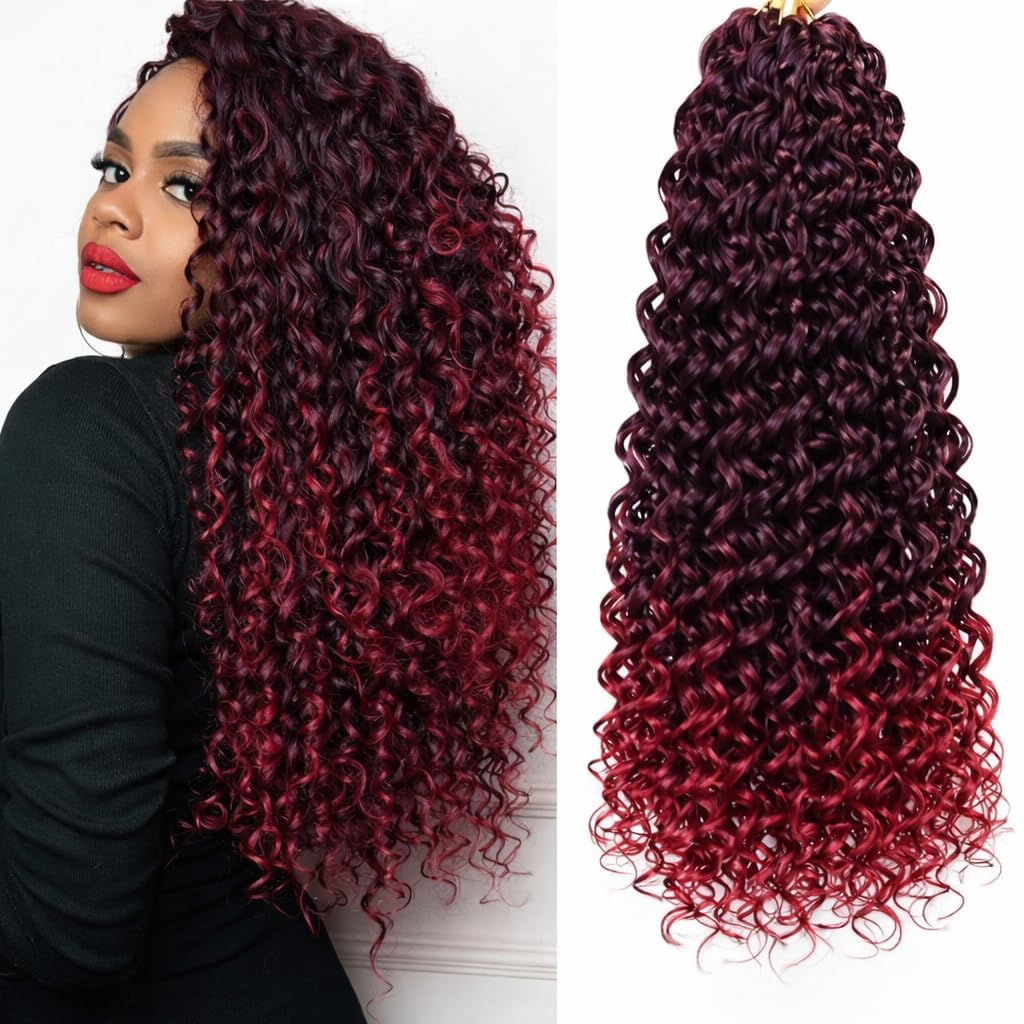 Gogo Curl Hair - Crochet Braid - Extensions de cheveux pour tresses au crochet a l' aspect naturel Kanekalon - 120 mèches 450g + 3 accessoires offerts (T-BUG, 18"45cm)