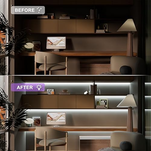 Miniatura 7 de MIWISE COB - Tira de luz LED de 32.8 pies, CRI 90+ luz diurna blanca 6000 K de alto lumen regulable, súper brillante, flexible, DC24V, cinta de luz