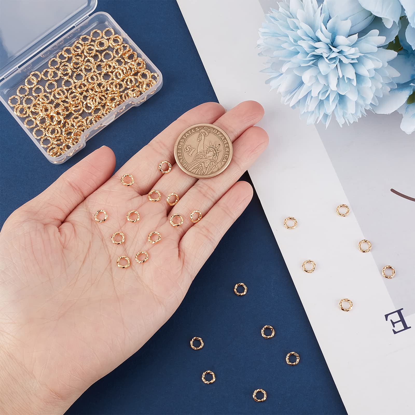 UNICRAFTALE 200 pz 18K Placcato Oro Vero Anelli Doppi Anelli di Salto 6mm Anello di Metallo Anello di Collegamento Dorato Anelli Divisi per Fai Da Te Portachiavi Orecchini Bracciale