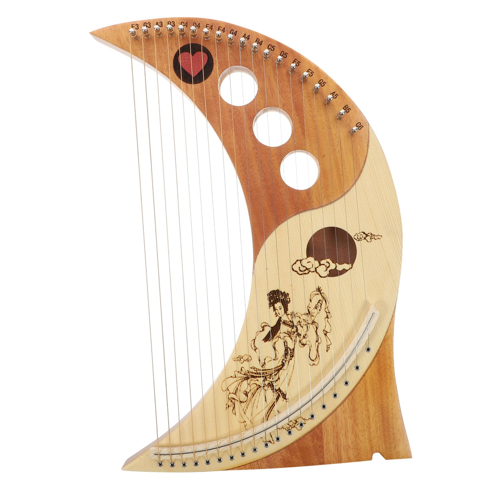 UPKOCH Arpa Lira 19 Corde in Plastica Leggera Suono Melodioso e Tono Caldo, Set Completo Corde Extra e Custodia, Strumento Musicale Portatile per Principianti e Ragazzo Colore Casuale