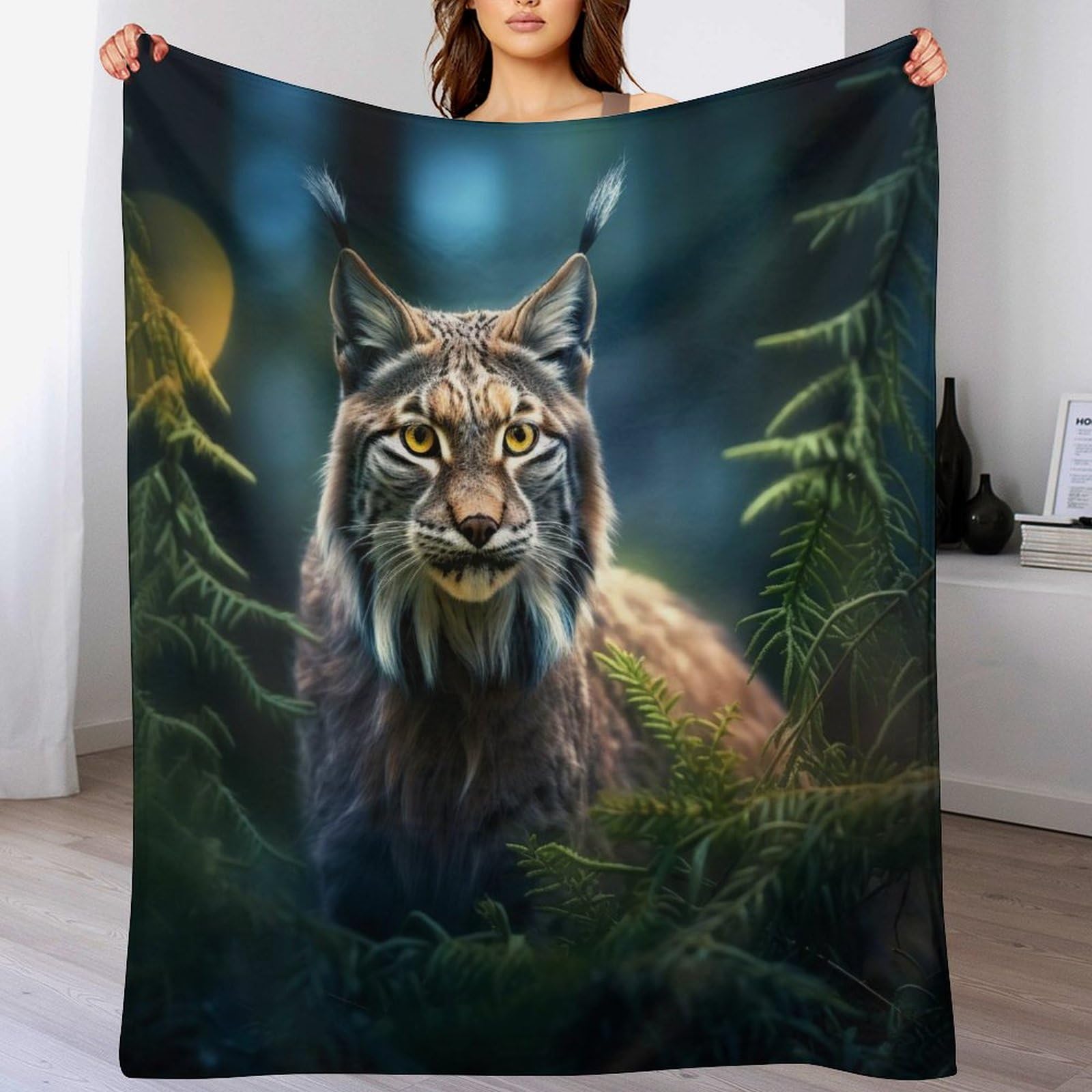 Couverture de lynx en flannel polaire de qualité supérieure pour lit et sofa