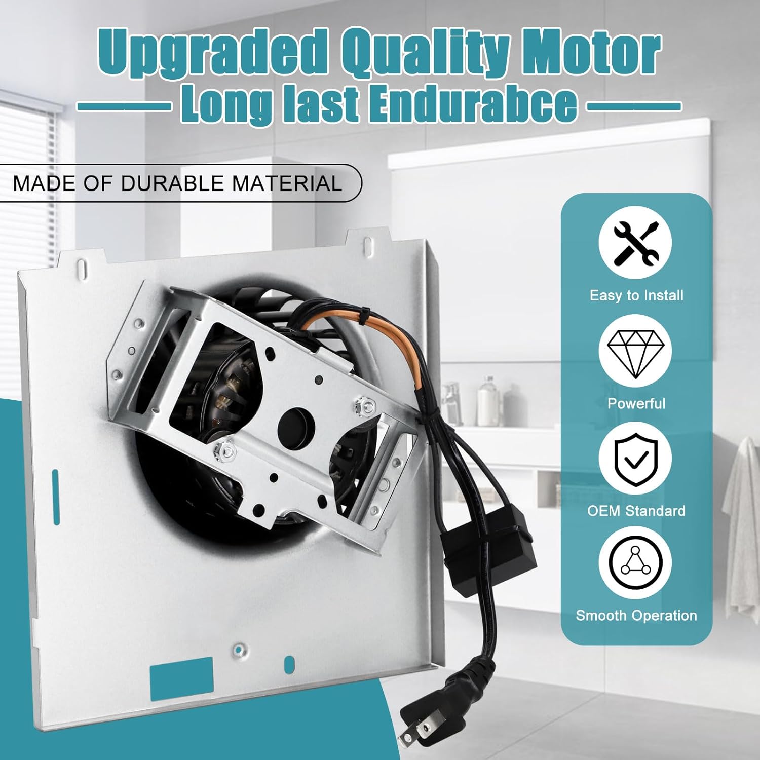 684, HD80L Replacement Motor, S97009745 Bathroom Fan Motor Assembly for Broan NuTone 676, 684-B, 684-C, 684F-A, 684F-B, 684F-C, 684-A, HD80, 684N, 676-S, 676-K, 671A Exhaust Fan Motor Replacement