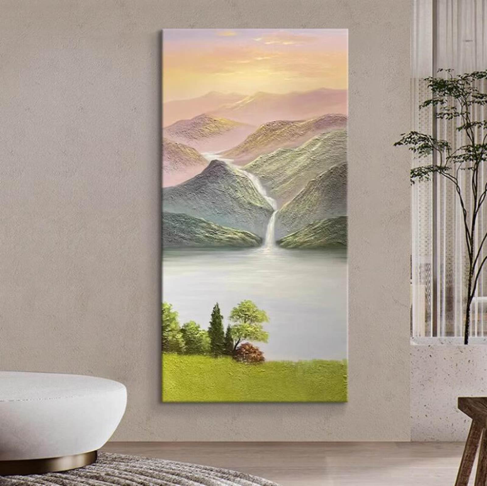 Peinture à l'huile sur toile peinte à la main à texture relief unique