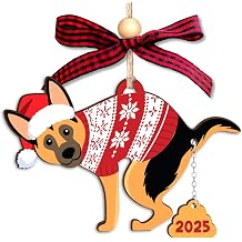 NewEleven German Shepherd Gifts - German Shepherd Ornament for Dogs Lover, Dogs Owner, Her, Him - Funny Dog Gifts Idea from Friend, Family - Christmas Ornaments