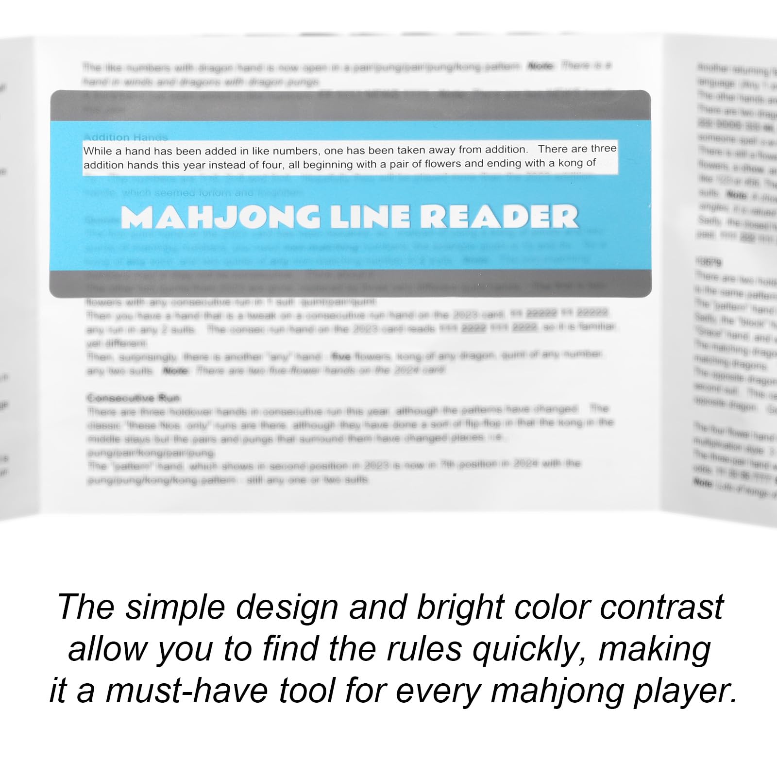 BOXOB 10pcs Mahjong Line Finder, Blue Translucent Mah Jongg Card Line Guide Rules Helpers Mahjong Gifts Mah Jongg Accessories for Players - Image 3