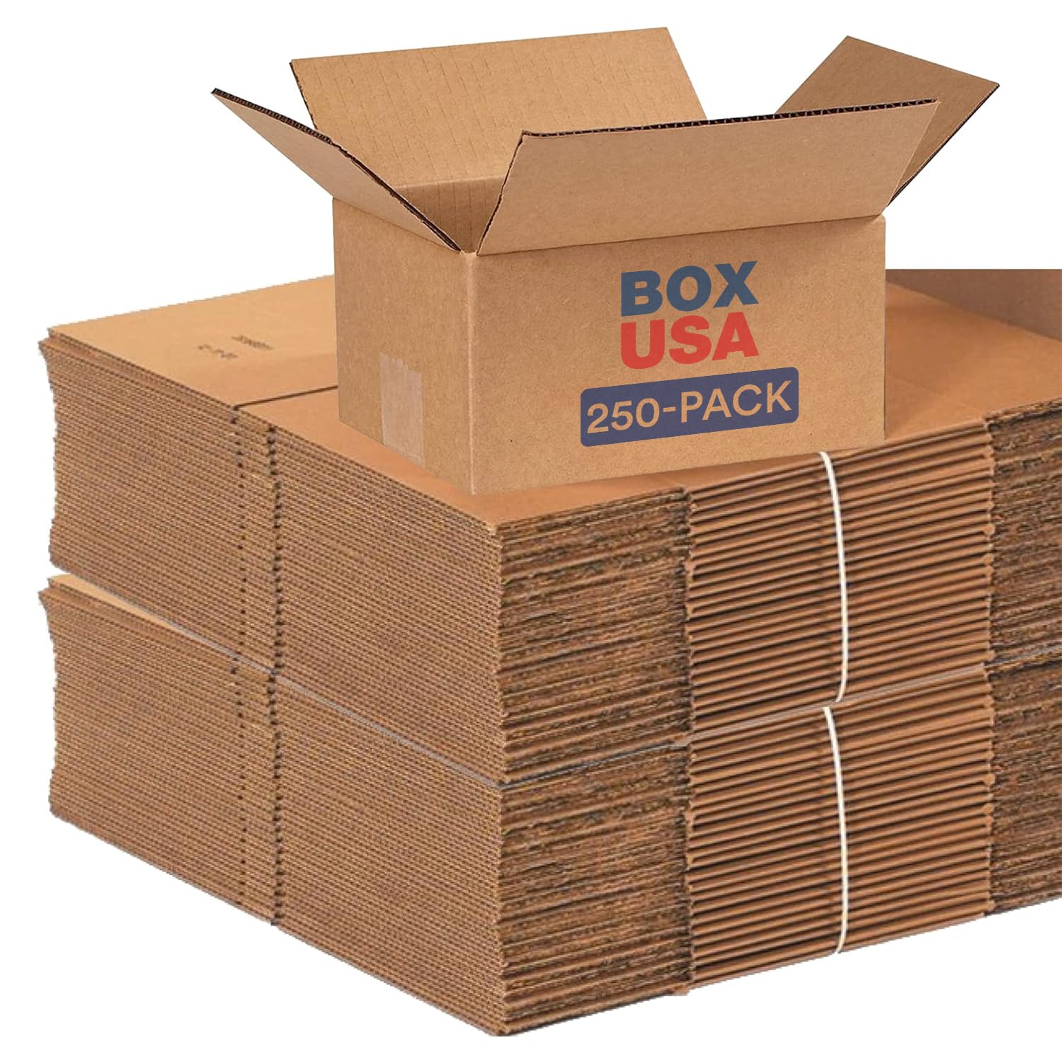 BOX USA Shipping Boxes Flat 8"L x 8"W x 4"H, 25-Pack | Corrugated Cardboard Box for Packing, Moving and Storage