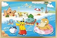Vista 1 de Trends International Pokémon - Summer Wall Poster, 34L x 22.4W, Gold Framed Version