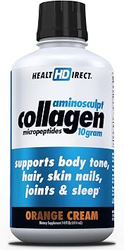 AminoSculpt Core Strength Liquid Collagen, Orange Cream, 14 Fl Oz | Core Strength Medical-grade collagen for sleep, joints, hair, skin & nails. Sugar-free, ready-to-drink and easy to digest.